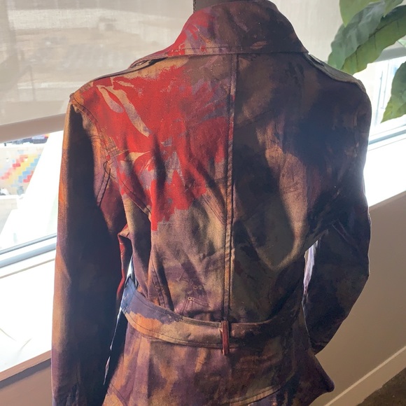 Watercolor modern peplum denim jacket - Picture 7 of 8